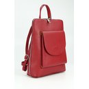 Belli Backpack "Denver" mittelgroßer italienischer Damen Leder Rucksack rot