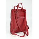 Belli Backpack "Denver" mittelgroßer italienischer Damen Leder Rucksack rot