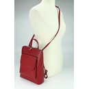 Belli Backpack "Denver" mittelgroßer italienischer Damen Leder Rucksack rot