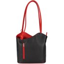 BELLI "Backpack" Leder Tasche Rucksack schwarz rot