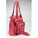 FREDsBRUDER Megapixel Ledertasche Schultertasche dark pink