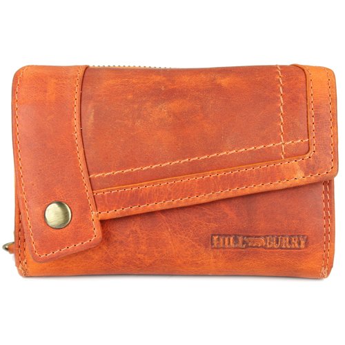 Hill Burry Vintage Leder Damen Geldbörse dickes Portemonnaie orange