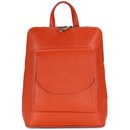 Belli Backpack "Denver" mittelgroßer italienischer Damen Leder Rucksack orange