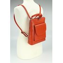 Belli Backpack "Denver" mittelgroßer italienischer Damen Leder Rucksack orange