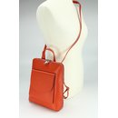 Belli Backpack "Denver" mittelgroßer italienischer Damen Leder Rucksack orange