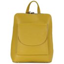 Belli Backpack "Denver" mittelgroßer italienischer Damen Leder Rucksack gelb