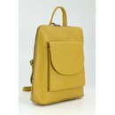 Belli Backpack "Denver" mittelgroßer italienischer Damen Leder Rucksack gelb