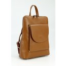 Belli Backpack "Denver" mittelgroßer italienischer Damen Leder Rucksack cognac braun