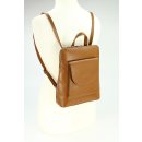 Belli Backpack "Denver" mittelgroßer italienischer Damen Leder Rucksack cognac braun