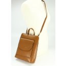 Belli Backpack "Denver" mittelgroßer italienischer Damen Leder Rucksack cognac braun