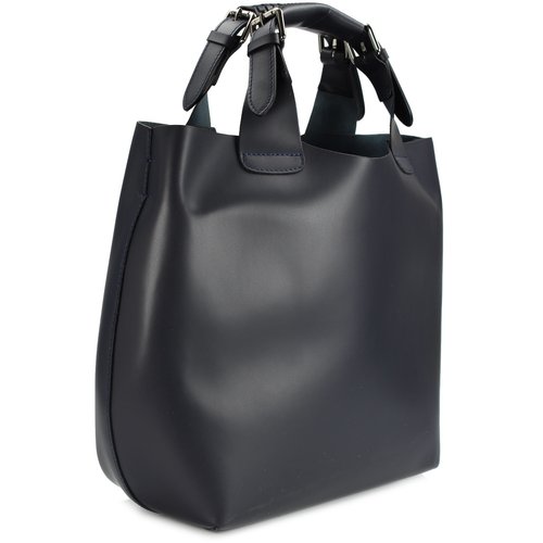 BELLI Designer Ledertasche Henkeltasche dunkelblau