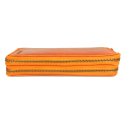 Hill Burry XXL Vintage Leder Damen Geldbörse Portemonnaie Organizer orange mit RFID