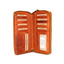 Hill Burry XXL Vintage Leder Damen Geldbörse Portemonnaie Organizer orange mit RFID