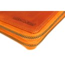 Hill Burry XXL Vintage Leder Damen Geldbörse Portemonnaie Organizer orange mit RFID