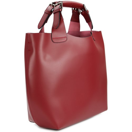 BELLI Designer Ledertasche Henkeltasche bordeaux rot