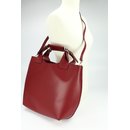 BELLI Designer Ledertasche Henkeltasche bordeaux rot