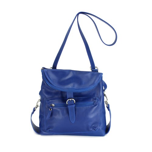 BELLI Nappa Leder Rucksack Backpack "London" royal blau