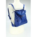 BELLI Nappa Leder Rucksack Backpack "London" royal blau