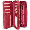Hill Burry XXL Vintage Leder Damen Geldbörse Portemonnaie Organizer pink mit RFID