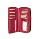 Hill Burry XXL Vintage Leder Damen Geldbörse Portemonnaie Organizer pink mit RFID