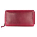 Hill Burry XXL Vintage Leder Damen Geldbörse Portemonnaie Organizer pink mit RFID