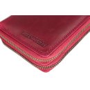 Hill Burry XXL Vintage Leder Damen Geldbörse Portemonnaie Organizer pink mit RFID