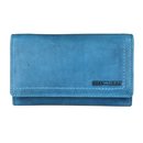 Hill Burry Vintage Leder Damen Geldbörse Portemonnaie hellblau 77701