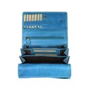 Hill Burry hochwertige große Vintage Leder Damen Geldbörse hellblau