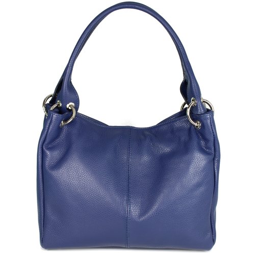 BELLI Leder Schultertasche Shopper "Lilly" marine blau