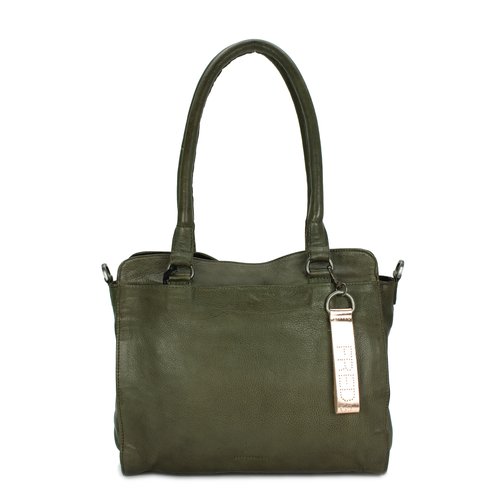 FREDsBRUDER Rise Ledertasche Schultertasche olive dunkelgrün - Belli