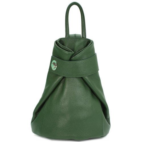 BELLI "City Backpack II" mittelgroßer Damen Leder Rucksack in grün