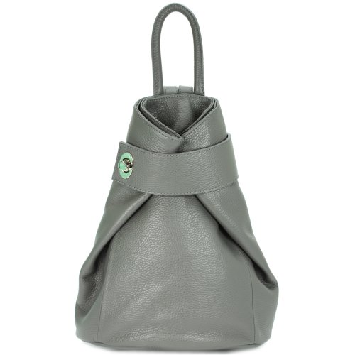 BELLI "City Backpack II" mittelgroßer Damen Leder Rucksack in grau