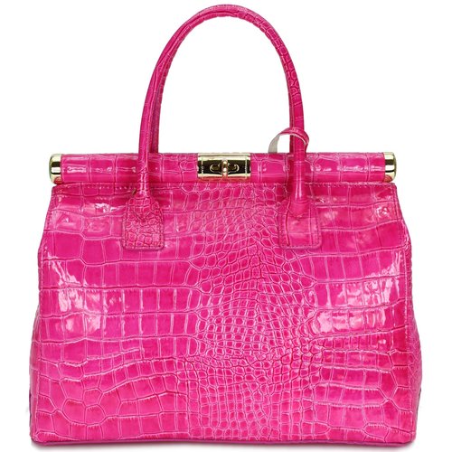 BELLI &quot;The Bag XL&quot; Ledertasche pink lack kroko