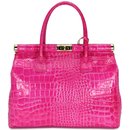 BELLI "The Bag XL" Ledertasche pink lack kroko