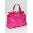 BELLI "The Bag XL" Ledertasche pink lack kroko