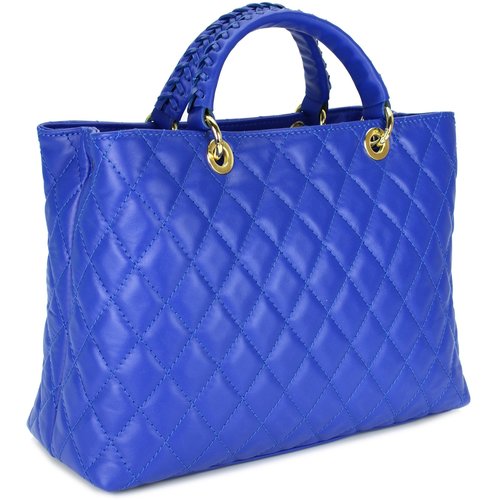 CHANEL Damen Shopping Tote aus Leder in Blau