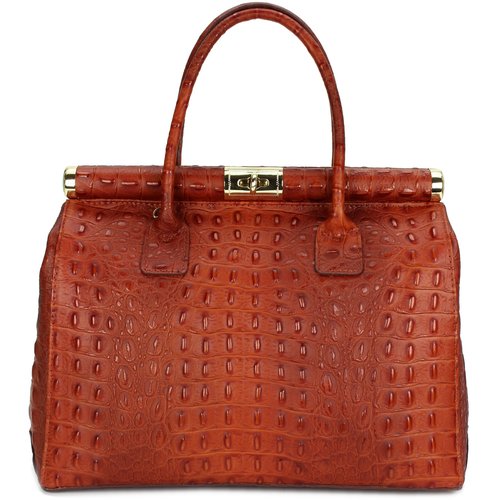 BELLI "The Bag XL" Ledertasche cognac braun kroko