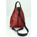 BELLI "City Backpack" leichter Leder Rucksack bordeaux schwarz