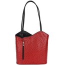 BELLI "Backpack" Leder Tasche Rucksack bordeaux schwarz strauss