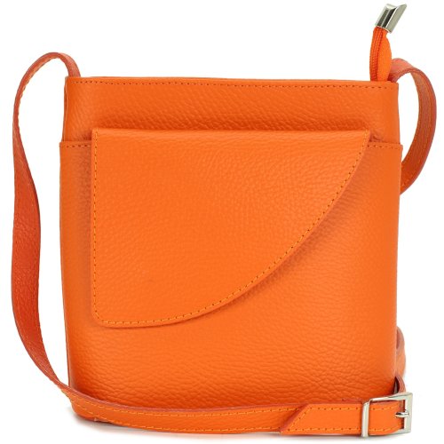 BELLI kleine Leder Umhängetasche Schultertasche orange