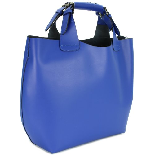 BELLI Designer Ledertasche Henkeltasche royalblau