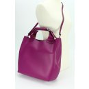 BELLI Designer Ledertasche Henkeltasche fuchsia pink