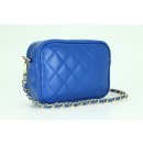 BELLI kleine Echt Nappa Leder Abendtasche gesteppt in royal blau