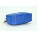 BELLI kleine Echt Nappa Leder Abendtasche gesteppt in royal blau