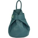 BELLI "City Backpack II" mittelgroßer Damen Leder Rucksack in petrol