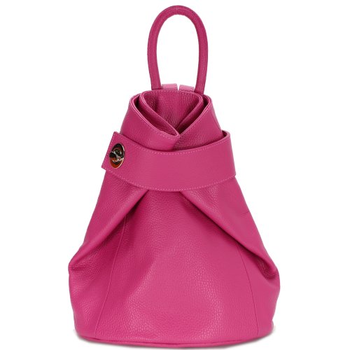 BELLI "City Backpack II" mittelgroßer Damen Leder Rucksack in pink