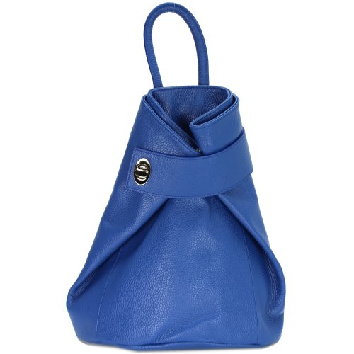 BELLI "City Backpack II" mittelgroßer Damen Leder Rucksack in royal blau