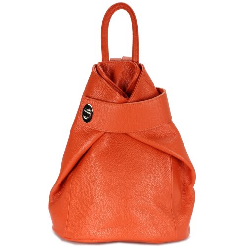 BELLI "City Backpack II" mittelgroßer Damen Leder Rucksack in orange