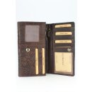 Hill Burry Vintage Leder Damen Geldbörse Portemonnaie dunkelbraun gemustert