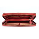 Hill Burry XXL Vintage Leder Damen Geldbörse Portemonnaie Organizer rot gemustert mit RFID